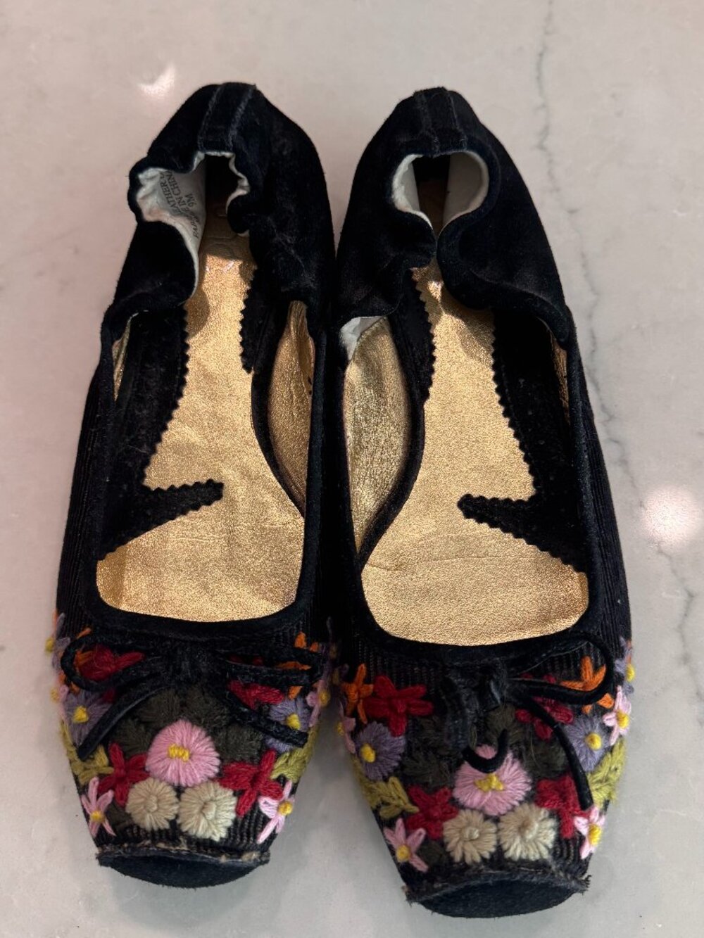 ZINC square toe embroidered Ballet flat shoe size 9 Anthropologie